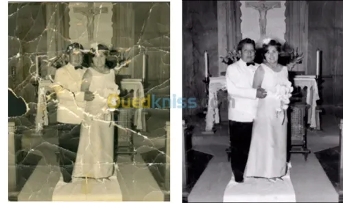 retouches des photos endommagées