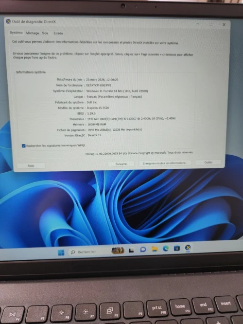 DELL INSPIRON 3520 i5 1135G7 2.40GHZ 16Gb DDR4 512gb SSD NVME INTEL IRIS XE GRAPHICS ECRAN 15p FHD