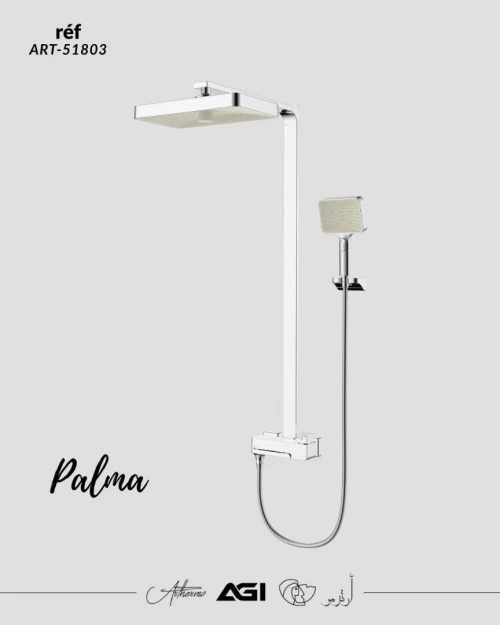 Colonne de douche PALMA Arthermo Black et Chromée avec mitigeur bain douche multifonctions