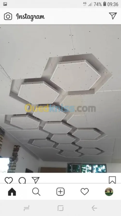 Rénov-intérieur BA13 plafond déco+Alum