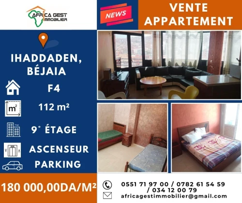 Vente Appartement F4 Béjaïa Bejaia