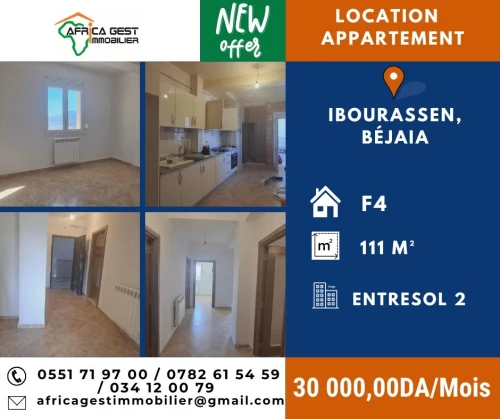 Location Appartement F4 Béjaïa Oued ghir