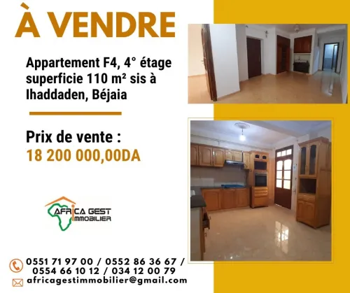 Vente Appartement F4 Bejaia Bejaia