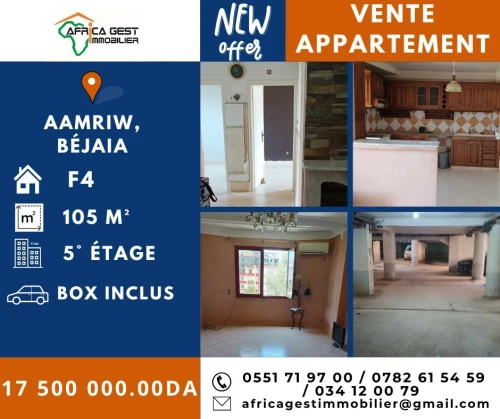 Vente Appartement F4 Béjaïa Bejaia