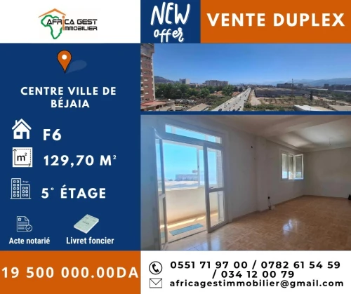 Vente Appartement Duplex F4 Béjaïa Bejaia