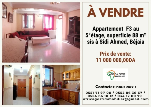 Vente Appartement F3 Bejaia Bejaia