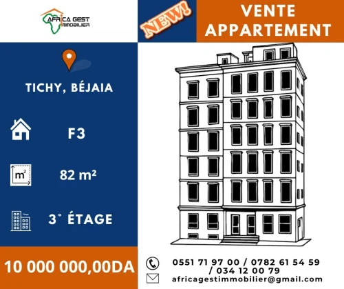 Vente Appartement F3 Béjaïa Tichy