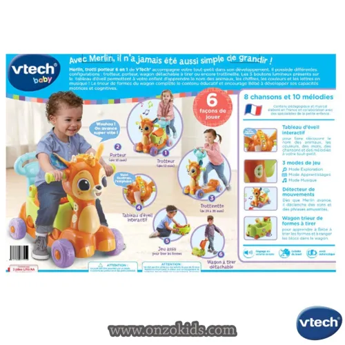 Merlin, trotti porteur 6 en 1  -Vtech 
