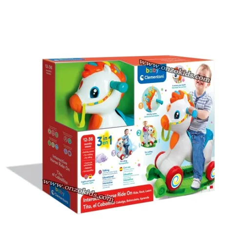 Trotteur interactive balade à cheval 3 en 1 pour enfant | Clementoni