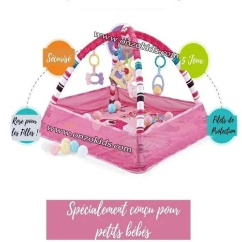 Tapis de jeu évolutif 3 en 1 avec 18 Balles colorées pour bébé