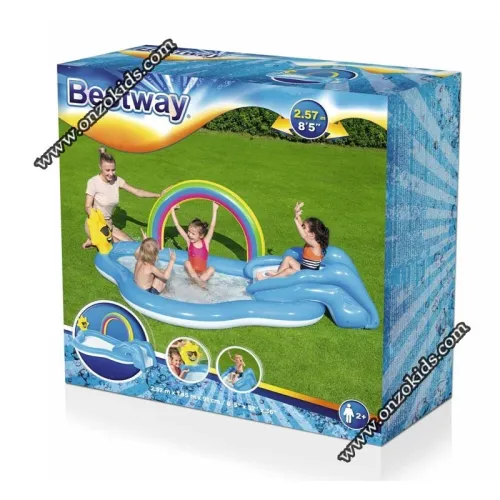 Aire de jeux avec pataugeoire Rainbow n Shine 257 x 145 x 91 cm | Bestway