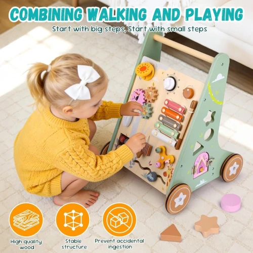 Trotteur Multifonctionnel en Bois pour Bébé - Baby Walker