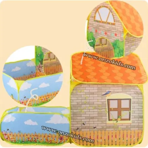 Tente de jeu pliante avec cour et jardin pour enfants avec 60 Balles