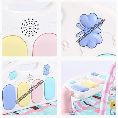Tapis d'éveil piano multifonctionnel avec télécommande et microphone pour bébé