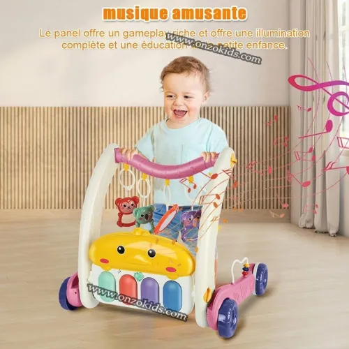 Trotteur et Tapis d'eveil Bébé Musical avec jouets
