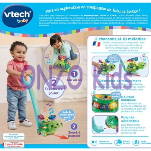 Pousse Pousse tortue lumineuse et musicale pour bébé | Vtech