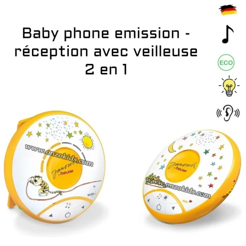 Babyphone émission-réception avec veilleuse 2en1 pour bébé | Beurer