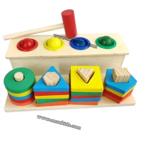 jouets éducatif Jeu en bois de logique piquets géométriques 