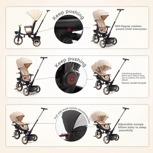 Vélo Poussette 7en1 guidon parental réglable -Kidilo