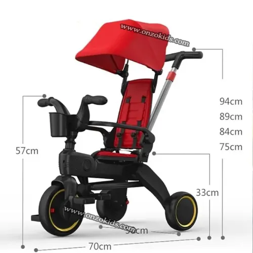 Vélo Poussette Tricycle compacte pliable avec Siege réversible