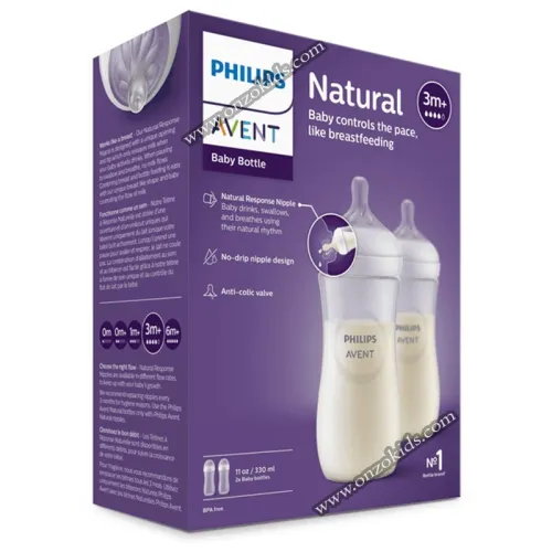 Biberon à Réponse Naturelle 330 ml pour bébé 3m+ - AVENT PHILIPS