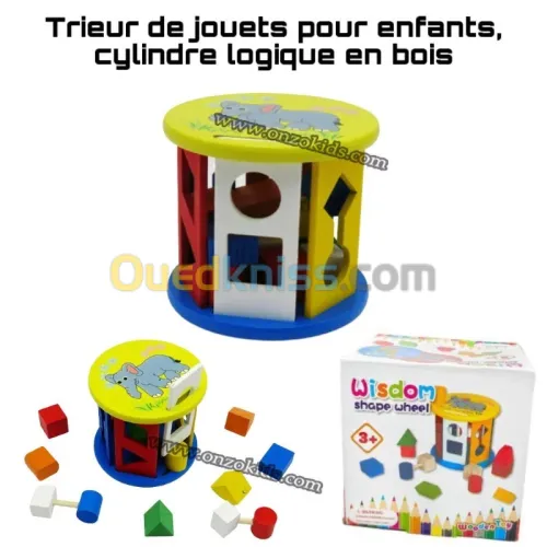 jeux éducatif  Trieur de jouets pour enfants, cylindre logique en bois