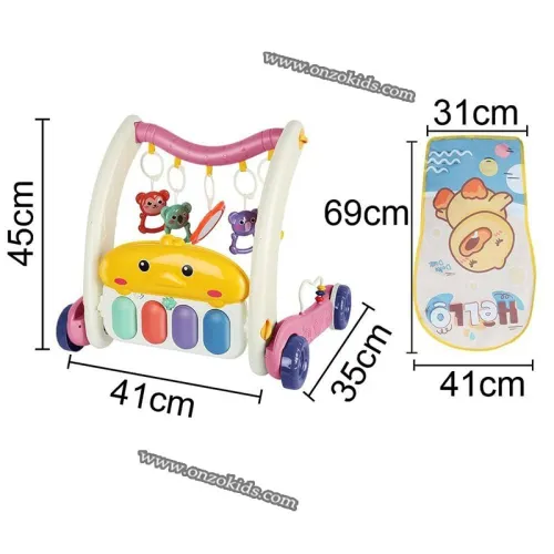 Trotteur et Tapis d'eveil Bébé Musical avec jouets