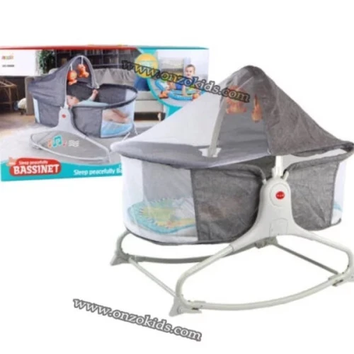 Berceau, Lit à bascule avec tapis 2en1, sons et vibrations pour Bébé