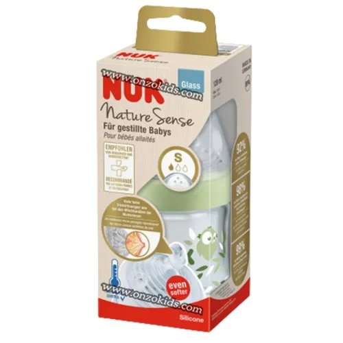 Biberon en verre Nature Sense 120 ml pour bébé | NUK