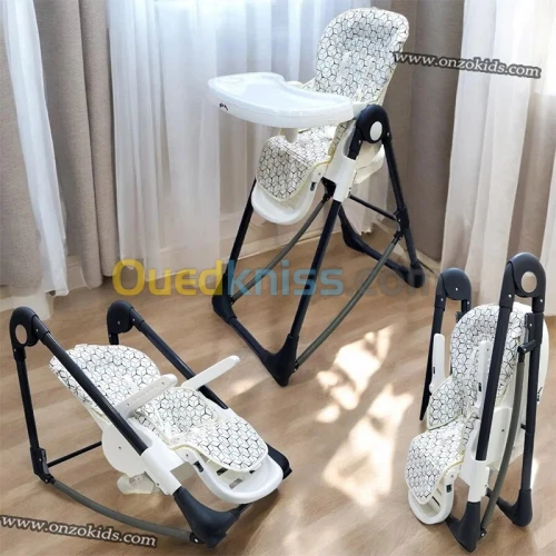 Chaise haute réglable et transat 2 en 1 pour bébé  - Mini Pouce