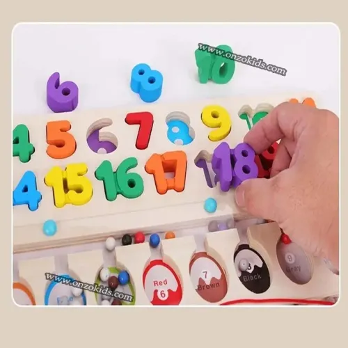 Jouet éducatif Labyrinthe magnétique Lettres et chiffres en bois