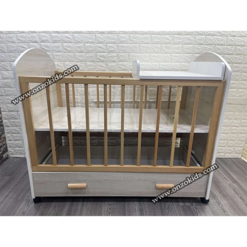 Lit en bois hêtre pour bébé 120 x 60 cm