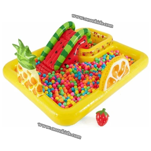 Piscine gonflable avec toboggan pour enfants 244 x 191 x 91 cm
