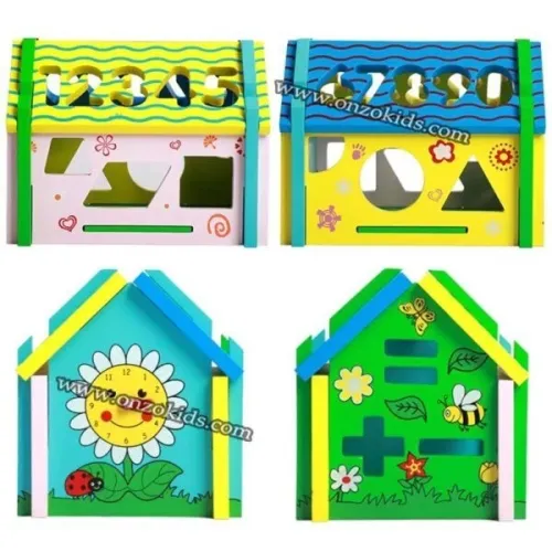 jeux educatif Maison des chiffres en bois