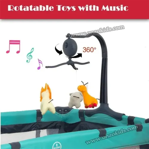 Lit parc bébé musical avec balançoire | Pingouin
