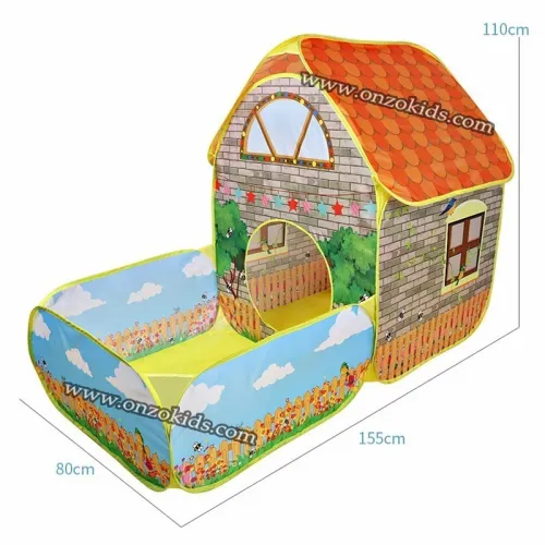 Tente de jeu pliante avec cour et jardin pour enfants avec 60 Balles