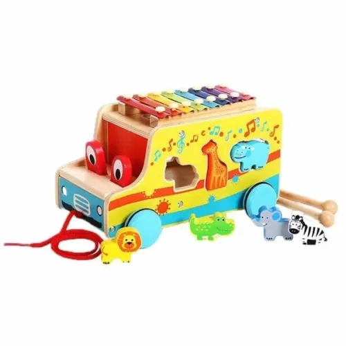 Jouet éducatif Remorque en bois Xylophone en Bois