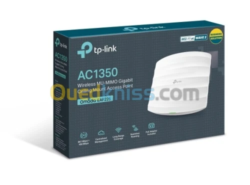 Point d'accès Wi-Fi double bande TP-LINK EAP225 AC1200 PoE Gigabit - Plafonnier