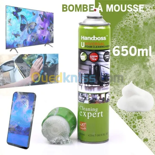 Mousse nettoyage HANDBOSS 650ml pour PC/téléphone/TV/laptop