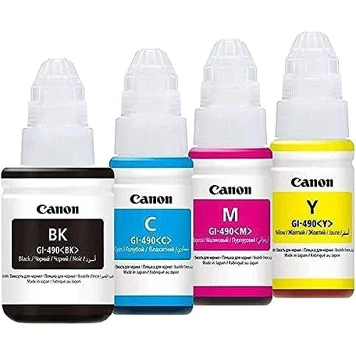 PACK DE BOUTEILLES D ENCRES CANON ORIGINAL GI 490 Pour Canon Pixma G2420 - G3420 - G2411 - G2415