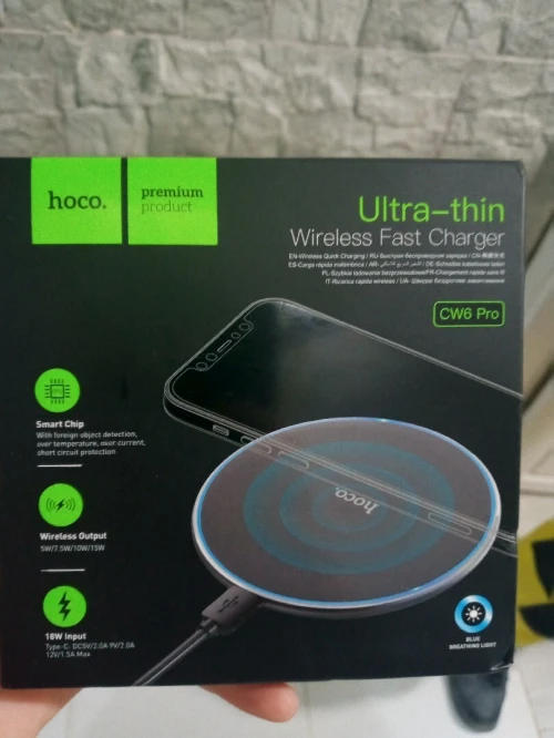 Chargeur Sans Fil hoco CW6 Pro Ultra-thin 15W.
