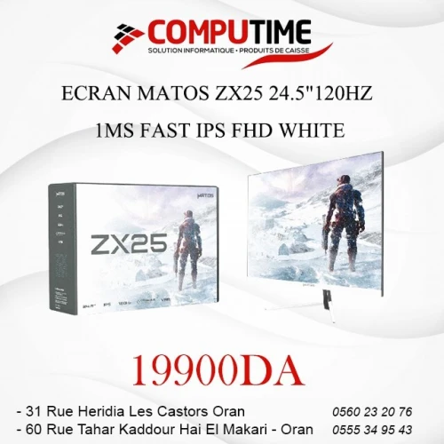 ECRAN MATOS ZX25 24.5"120HZ 1MS FAST IPS FHD WHITE