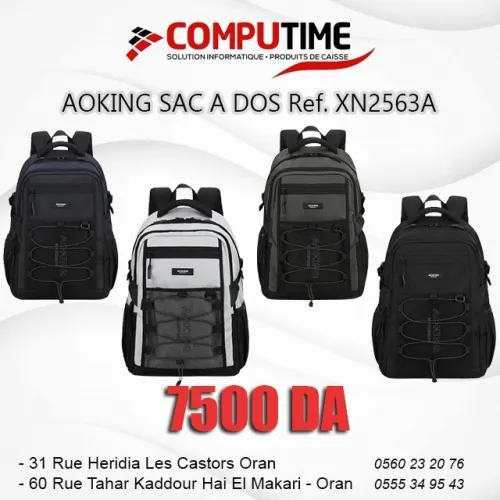 SAC A DOS BACKPACK AOKING XN2563A NOIR/BLANC/BLEU/VERT