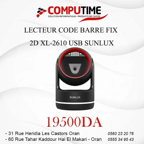 LECTEUR CODE BARRE FIX 2D XL-2610 USB SUNLUX