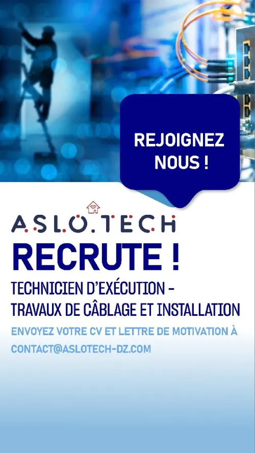 RECRUTEMENT CHEZ ASLOTECH - Technicien d'exécution câblage et installation 