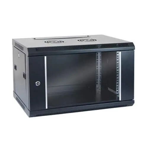 MIRSAN Armoire De Brassage Mural 6U 19" L535mm x P400mm Easy Assembly noir