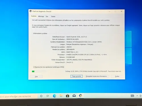 THINKPAD E560 / INTEL I5 6 EME / 8 G / 256 / 15.6 POUCE