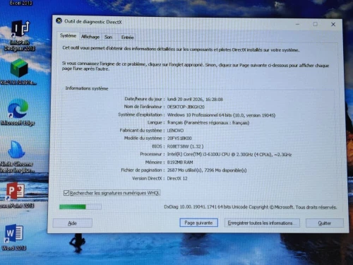THINKPAD L460 / INTEL I3 6 EME / 8G / 128 SSD / 14