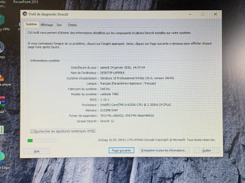 LOT 3 DELL LATITUDE 7480 / INTEL I5 6 EME / 8G / 128 SSD / 14 BATTERIE FAIBLE
