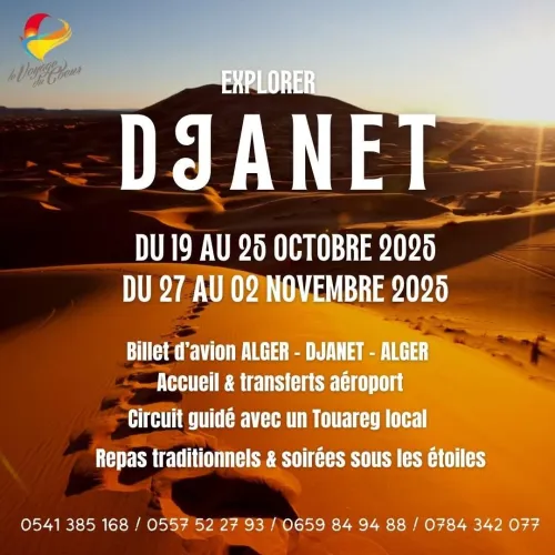 VOYAGE ORGANISER A DJANET PAR AVION 2025